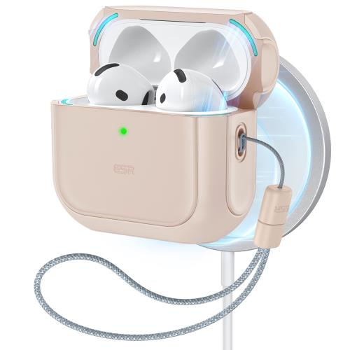 ESR AirPods 第4世代ケース AirPods第4世代HaloLock（2024）（USB-C）対応 MagSafe対応 ストラップ付き落下防止カバー ...