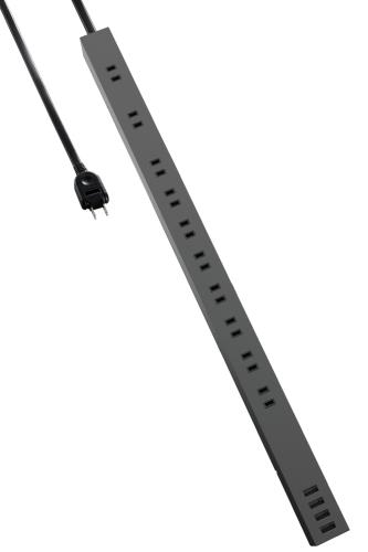 エレコム 電源タップ 雷ガード USBタップ [コンセント 10個口 / USB-A 4ポート] ほこりシャッター付 2.5m ブラック ECT-1925BK