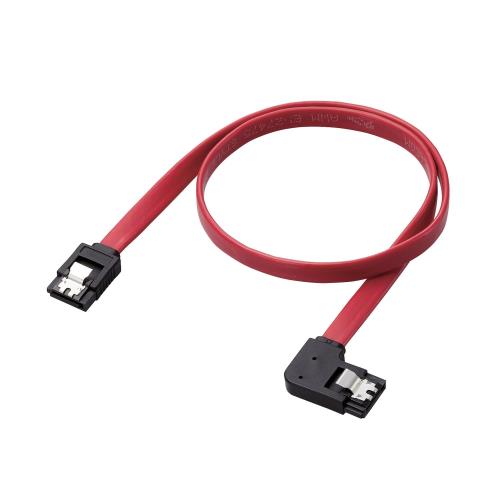 エレコム SATA ケーブル (ストレート-左L型) 50 6Gbps対応 狭い隙間での配線に適したフラットケーブル ..