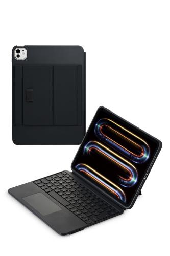エレコム ケース一体型キーボード Touch Book iPadPro M4 専用 11インチ 2024年モデル トラックパッド搭載 日本語配列 着脱可能 3段階角度調整 ブラック TK-CA10BPBK