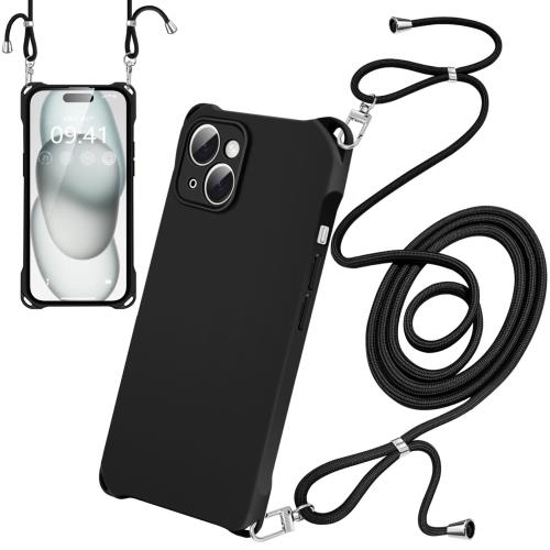 iPhone15 ケース ネック ショルダー ストラップ付き スマホ シリコン 紐付き 耐衝撃 アイフォン15 カバ..