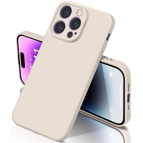 iphone14pro ケース シリコン 耐衝撃 さらさら手触り 傷付き防止 超軽量 マット質感 指紋防止 レンズ保護 ワイヤレス充電 アイフォン14pro カバー(アンティークホワイト)