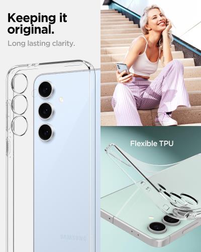 Spigen Galaxy S24 FE ケース クリア 黄変防止 TPU ソフト 耐衝撃 米軍MIL規格 リキッド・クリスタル ACS08616 (クリスタル・クリア)