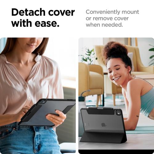 Spigen iPad Pro 13 インチ (2024) ケース スリム 軽量 耐衝撃 擦り傷防止 過熱防止 エア·スキン·プロ ACS07766 (ブラック)
