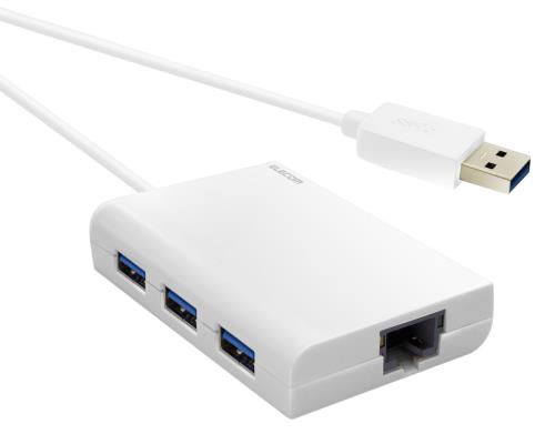 Usb Storage Media - エレコム 有線LANアダプタ USB3.0 ギガビット対応 USBハブ3ポート付 ホワイト EDC-GUA3H-W