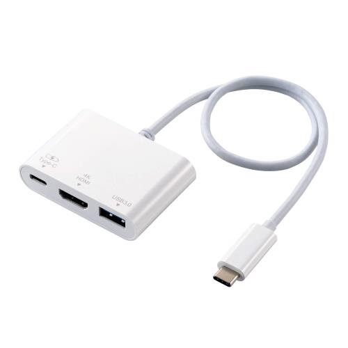 쥳 Type-Cɥå󥰥ơ PDб ťǡž Type-C1 USB3.1(Gen1)1 HDMI1 ֥Ĺ30cm ۥ磻 DST-C13WH
