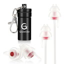 子供用耳栓 飛行機 Quietide 飛行機用耳栓 子供 (6 ~12歳用)気圧調整機能付 耳せん 聴覚障害予防 イヤープラグ 飛行機 電車 勉強 集中力アップ 水洗い可能 繰り返し使用可能 携帯ケース付き 紐付き 日本語説明書付 Q19-K 子供用 赤と赤