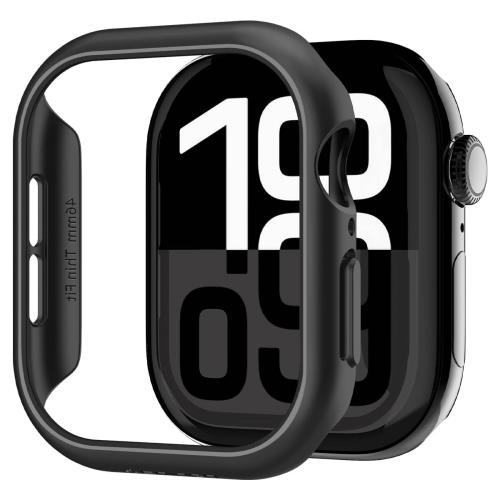 Spigen Apple Watch 10 ケース 46mm AppleWatch10 対応 落下 衝撃 吸収 簡易着脱 超薄型 シンプル スリム 軽量 保護カバー アップルウォッチケース シン・フィット (ブラック）