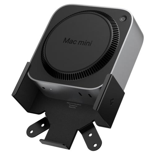 Spigen Apple Mac mini M4/M4 Pro(2024年モデル)対応マウント デスク下 モニター 付着可能 壁マウント VESA互換 スクラッチ防止 - LD205 AMP09226（ブラック）