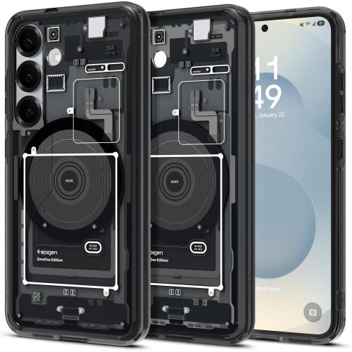 Spigen Galaxy S25 ケース Magfit対応 クリア ストラップホール 米軍MIL規格 ウルトラ・ハイブリッド・マグフィット ACS09003 (ゼロ・ワン・ブラック)