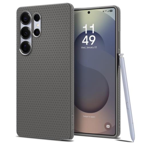 Spigen Galaxy S25 Ultra ケース 耐衝撃 薄型 重さ35g ストラップホール付き 米軍MIL規格取得 カメラ保護 傷防止衝撃吸収 リキッド・エアー ACS08954 (マーブル・グレー)