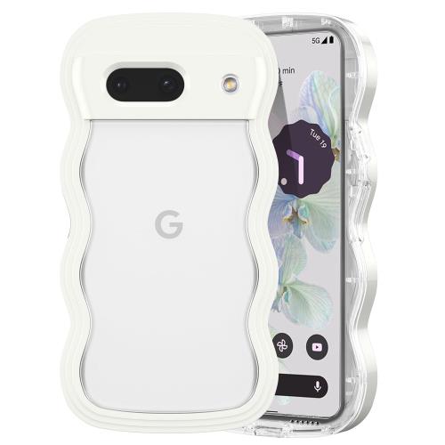 QLTYPRI Google Pixel9 ケース Pixel9 Pro ケース クリア ウェーブ ピクセル 9 ソフト TPU うねうね 透明 ケース おしゃれ 韓国 可愛い 薄型 軽量 耐衝撃 ピクセル9 波状フレーム スマホケース ワイヤレス充電対応 ストラップホール付き グーグルピクセル9 なみなみ カバー（