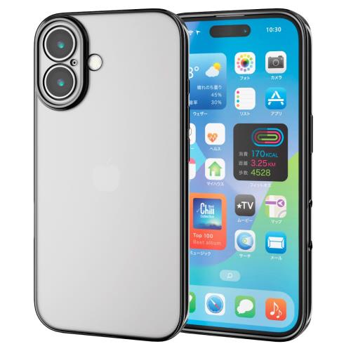 乐天商城 - エレコム iPhone 16 Plus ケース 極限設計 メタリック フレーム ソフト TPU メタリックブラック PM-A24BUCTMKBK