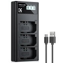 KF Concept NP-FZ100 充電器 3スロット カメラバッテリー用 電池残量表示 Sony対応 ZV-E10M2 Alpha 9 A9 9R A9S カメラ電池充電器 ソニー α7CII α6700 バッテリー充電器 Type-C USB