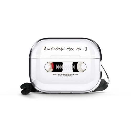 elago AirPods Pro 2 対応 ケース ストラップ 付 耐衝撃 クリア カバー おしゃれ デザイン TPU クリアケース [ Apple AirPodsPro2 エアポッツプロ 第2世代 MQD83J/A MTJV3J/A 対応 ] monthly elago CLEAR CASE カセットテープ