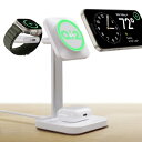 ESR Qi2 MagSafe 充電器 3in1 ワイヤレス充電器15W Apple認証 HaloLock 置くだけ 高速充電 マグセーフ 同時充電 スタンド 取り外し可能 iPhone 16/15/14/13/12シリーズ用 AirPods 4/3/AirPods Pro用 アップルウォッチ用 3in1 ホワイト