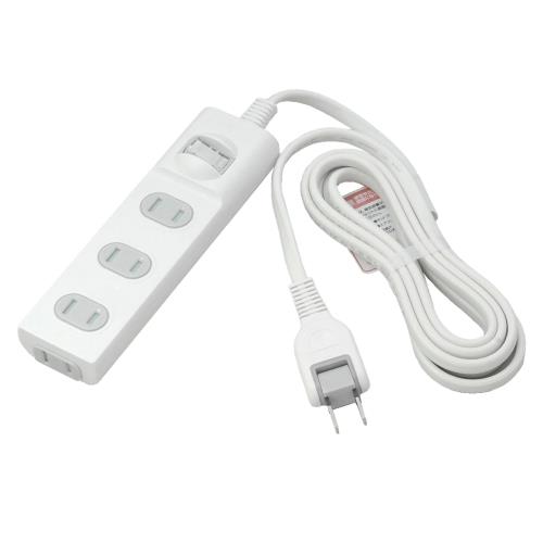 エルパ (ELPA) 扉付タップ コンセント 延長コード 安全 4個口 3m 125V 15A 集中スイッチ WBS-T4030B(W)