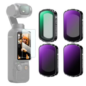 KF Concept DJI OSMO Pocket 3用 レンズフィルターセット (1/4ブラックミスト+ND16+ND64+ND256) 効果フィルター 磁気着脱式 装着便利 AGC光学ガラス 28層ナノコーティング 防水防汚