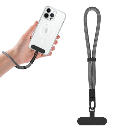 乐天商城 - [ZXZone] スマホストラップ 手首 携帯ストラップスマホストラップ 7mm ナイロンロープ 携帯ストラップ 360°回転 長さ調節可能 iphone ストラップ 落下防止 カメラ紛失防止 全機種対応 ストラップホルダー付き (ダークグレー-SW)