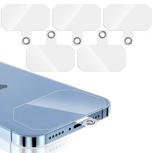 [ZXZone] ストラップホルダー スマホ ストラップホール 透明パッチ ネックストラップ 外付け 断裂を防ぐ 耐久性 落下防止 首掛け 斜めがけ 肩掛け 首かけ ショルダー ネックストラップ 肩かけ 携帯ストラップ iphone android スマホアクセサリ (transparent, 5個)(2)