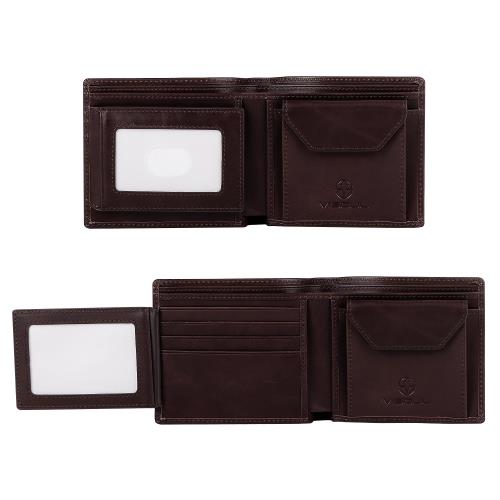[VISOUL] 札入れ 財布 二つ折りメンズ 本革 レザー カード8枚収納 小銭入れ 写真入れポケット 免許証入..