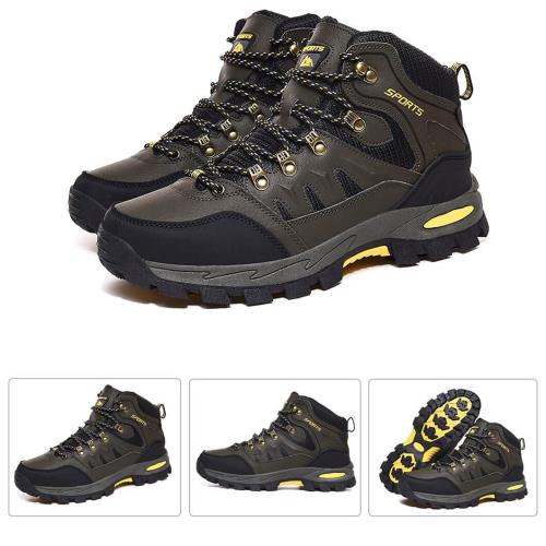 [RDGO] トレッキングシューズ メンズ レディース 登山靴 ハイキングシューズ アウトドアシューズ 防滑 ウォーキングシューズ 防水 大きいサイズ 幅広 スニーカー グリーン-1 26.5 cm