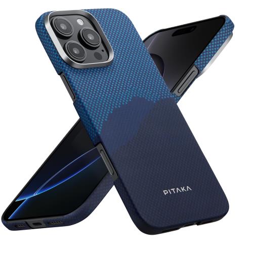「PITAKA」iPhone 16 Pro Max用 浮織ケース MagSafe対応 上下カバーした アラミド繊維製 ワイヤレス充電対応 耐衝撃 薄型 おしゃれ Tactile Woven Case(StarPeak山）