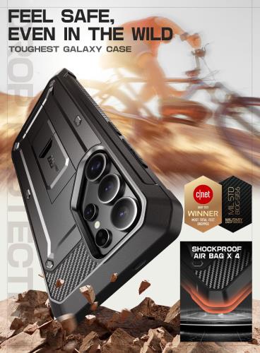 SUPCASE Galaxy S25Ultra ケース 5G 2025年 SC-52F/SCG32 米軍MIL規格取得 二枚前面カバー 回転式ベルトクリップ付属 スタンド機能 保護フィルム付き 指紋認証対応 耐衝撃 防塵 アウトドア 保護 S25ウルトラカバー UBProシリーズ