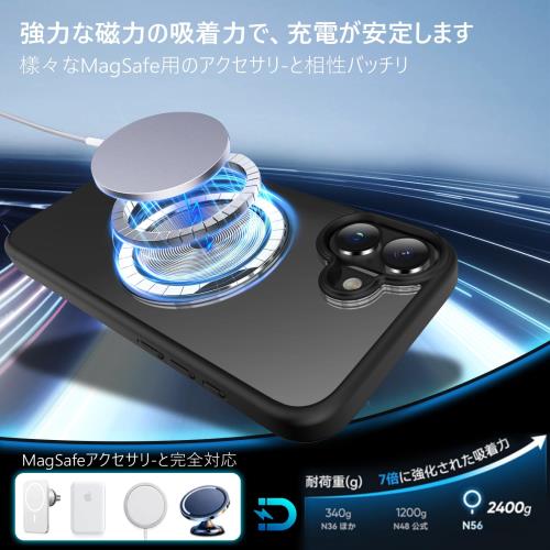 360度回転スタンド・縦横両対応KATSUTOYO いphone 16plus 用 ケース 黄ばみにくい iphone 16 plus 用 ケース 強磁力リング マグネット搭載 360°回転スタンド 縦横両・