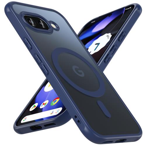 2025新登場For Google Pixel 9a ケース MagSafe対応 半透明 クリア 軽量 耐衝撃 指紋防止 黄ばみ防止 ワイヤレス充電対応 スマホケース おしゃれ 人気 グーグルピクセル9a カバー (ブルー)