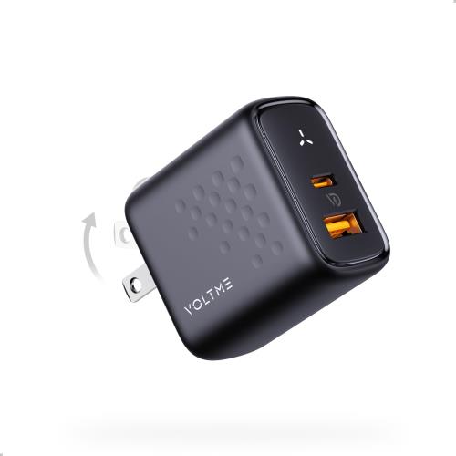 VOLTME 35W 急速充電器 USB-C+USB-A 2ポート18W+18W PD充電器 折畳式プラグ コンパクト PSE技術基準適合 スマホ充電器 MacBook QC PD対応 iPad Apple Watch iphone Galaxy Android 携帯 ノートPC 各種 その他機器対応 旅行、出張に便利 タイプc 充電器 Revo 35 Duo CA