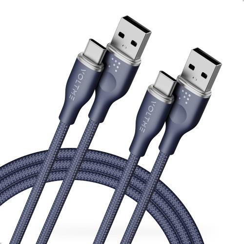 2本セットVOLTME USB Type C ケーブル 高耐久ナイロン USB-C 2.0 ケーブル Quick Charge 3.0/2.0対応 56Kレジス...