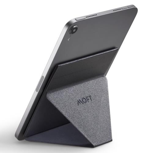 MOFT X直営店 タブレットスタンド 粘着 タブレットホルダー 角度調整可能 折りたたみ式 iPad スタンド ポータブル マグネット内蔵 極薄 軽量 収納便利 持ち運び便利 卓上 縦置き 横置き（スペースグレー）