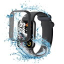 Xiaomi Smart Band 8 Pro 用 カバー ケース アップルウォッチ保護カバー ガラスフィルム 一体型 防水 防塵 フィルム 保護フィルムHUKWIMO 3D全面保護 指紋防止 HD高透過率 傷に強い 気泡ゼロ 極薄 撥水撥油 反射低減 スクリーンプロテクター(ブラック)