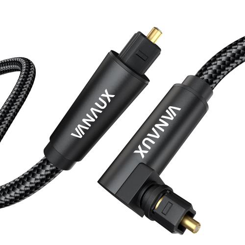 VANAUX 光デジタルケーブル L型 360°回転式TOSLINK SPDIF光オーディオケーブル ホームシアター、サウン..