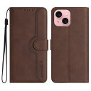 Gedurya iPhone 15 Plus ケース 手帳型 iphone15plus ケース 帽子 シェイプ アイフォン15プラス ケース 手帳型 スタンド機能 iPhone 15プラス ケース マグネット式 iPhone 15 Plus スマホケース 携帯カバー 財布型 - ブラウン