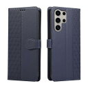 Rosbtib Galaxy S24 Ultra ケース 手帳型 ギャラクシーs24 ultra ケース スクエア柄 シンプル 軽量 薄型 SC-52E ケース...