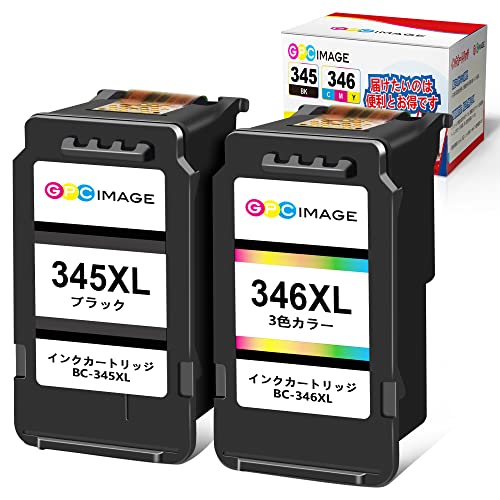 GPC Image BC-345XL BC-346XL 345 346 インク 大容量タイプ 2個セット (BC-345 ブラック+ BC-346 3色カラー)...