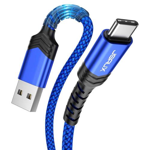 楽天FIDELAJSAUX USB Type C ケーブル 2M 超高耐久ナイロン編みUSB type c 3.1A高速充電 480Mb/s高速データ転送 QuickCharge3.0対応 SamsungGalaxy 24 S23 S22 Note 10 9 8、 Sony Xperia、Huawei P30/P20、Google Pixel、LG、PS5コントローラーなど対応 （ブルー）