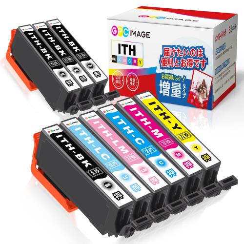 GPC Image 祦 ߴ󥯥ȥå ITH-6CL 6ѥå+ ITH-BK 3 (9) ̥ ץ(Epson) IT...