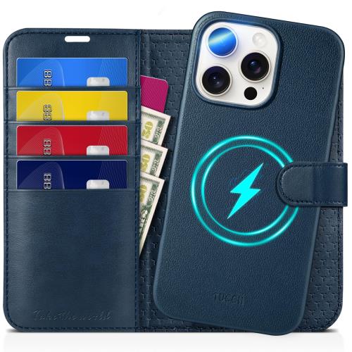 TUCCH iPhone 16 Pro Max 対応 ケース 手帳型 2 in 1 分離式 アイフォーン16プロマックス手帳型ケース 取り外し可能 [RFIDブロッキング] 4つカードポケット付き 横置きスタンド機能 衝撃吸収 全面保護 PU合皮 2024年発売 6.9インチ あいふぉん16プロマックス 対応 (2 in 1 分