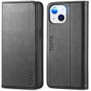 TUCCH iPhone 13 対応 ケース 手帳型 アイフォン 13 カバー 全面保護 カード収納 スタンド機能 アイフォン13 手帳型ケース 高級合皮ケース 衝撃吸収 全面保護 アイフォン 13 ケース 財布型 スマホケース(2021年発売 6.1 インチiPhone 13対応) ブラック