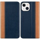 TUCCH iphone13 対応 ケース手帳型 iphone 13 ケース カード収納 高級合皮 スタンド機能 全面保護 衝撃吸収 アイフォン13 財布型 スマホケース (2021年発売iPhone 13 5G 6.1 インチ対応)ブラウンブルー