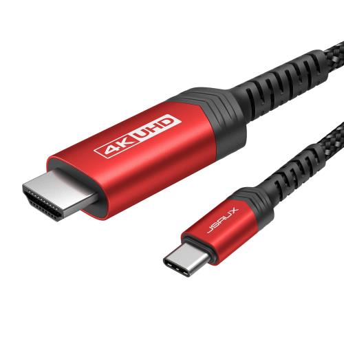 JSAUX USB C-HDMIケーブル3M (4K@60Hz) USB 3.1 Type C-HDMI 2.0コード HDR HDCP 2.2 iPhone 16 Pro Max/15 Pro Max、Galaxy S24 S23 S22、iPad Pro対応 - レッド