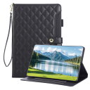 Rosbtib iPad A16 ケース 11インチ 11世代 2025 カバー iPad 10世代 ケース 手帳型 おしゃれ キルト 刺繍 タブレットケース アイパッド 第10世代 10.9 インチ 2024 カバー 軽量 カード収納 ペン収納 スタンド機能 耐衝撃 傷つけ防止 アイパッド A16 11インチ 保護カバー-ブラ
