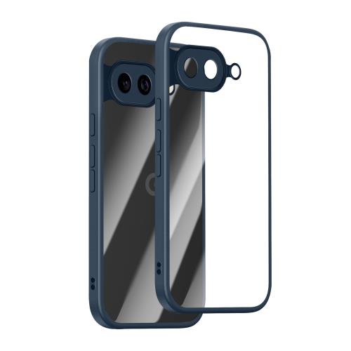 [SinRenn] Google Pixel 9a 5G ケース クリア 360°全面保護 薄型 レンズ保護 スマホケース 耐久性 透明PC背面+ソリッドカラー TPUフレーム 耐衝撃 携帯カバー 擦り傷 黄変防止 米軍MIL規格 落下防止 携帯ケース Google Pixel 9a 5G スマホカバー （ブルー）