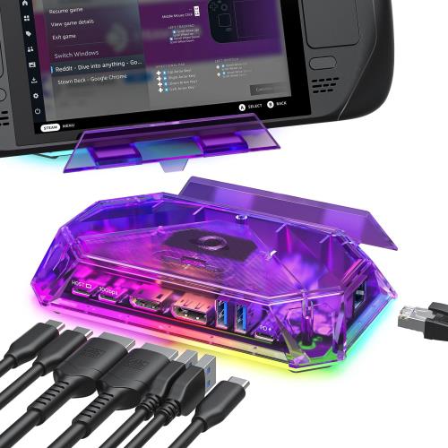 JSAUX RGB ドッキングステーション Steam Deck (OLED)/ROG Ally/Legion Go用 12-in-1 スチームデッキド..