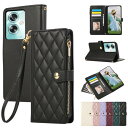 Rosbtib OPPO A79 5G ケース 手帳型 オッポ a79 5G ケース 財布型 カバー おっぽ a79 5g ケース ファスナー型 小銭入れ 携帯カバー カード収納 OPPO A79 5G スマホケース エレガント チェック柄 刺繍 高級PUレザー 肌触り良い oppo79aケース ストラップ付き マグネット式開閉