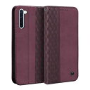 OPPO Reno3 A ケース 手帳型 CPH2013 ケース ひし形柄 Gedurya オッポリノ3a ケース 手帳型 マグネット式 スタンド機能 A002OP 携帯カバー カード収納 財布型 OPPO Reno3 A スマホケース 軽量 薄型 OPPO Reno 3A ケースカバー 全面保護 耐衝撃 6.44インチ対応 - レッド