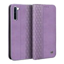 OPPO Reno3 A ケース 手帳型 CPH2013 ケース ひし形柄 Gedurya オッポリノ3a ケース 手帳型 マグネット式 スタンド機能 A002OP 携帯カバー カード収納 財布型 OPPO Reno3 A スマホケース 軽量 薄型 OPPO Reno 3A ケースカバー 全面保護 耐衝撃 6.44インチ対応 - パープル